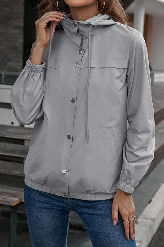 Ivy Lane Button-Down Long Sleeve Sports Jacket Light Gray