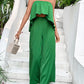 Strapless Top and Wide Leg Pants Set