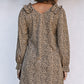 Leopard V-Neck Long Sleeve Dress