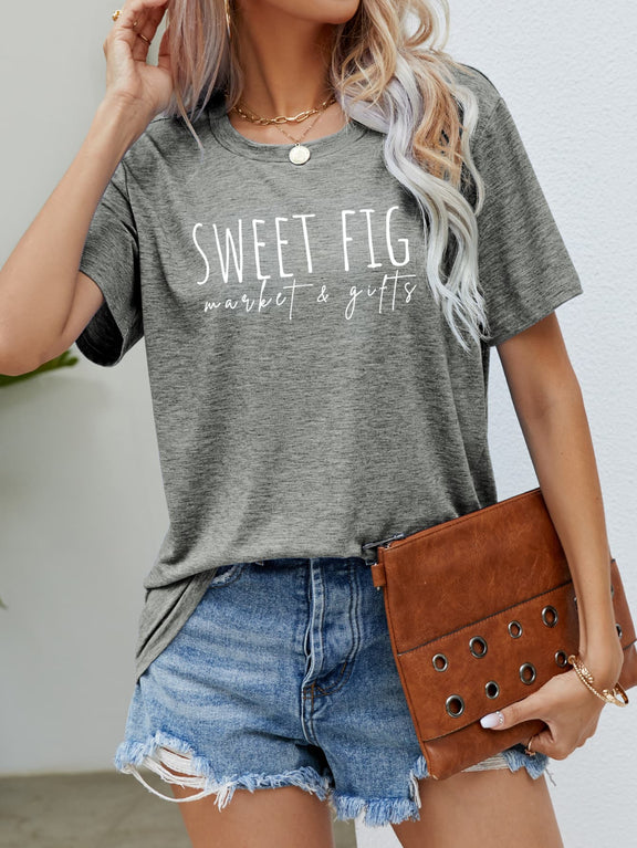 SWEET FIG MARKET & GIFTS Graphic Tee Heather Gray