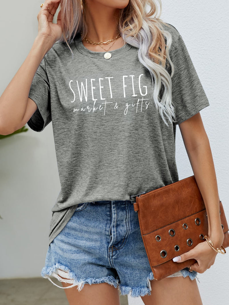 SWEET FIG MARKET & GIFTS Graphic Tee Heather Gray