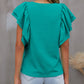 FAM-FAM Round Neck Flounce Sleeve Blouse