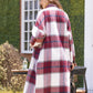 MeiMei Plaid Button Up Dropped Shoulder Coat