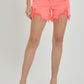 RISEN Raw Hem Asymmetrical Waist Denim Shorts