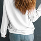 THANKS Round Neck Long Sleeve Sweatshirt