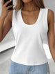 Solid Scoop Neck Tank White