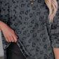 Leopard Half Snap Slit Sweatshirt