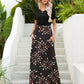 Printed Round Neck Short Sleeve Maxi Dress