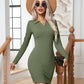 Johnny Collar Long Sleeve Mini Dress