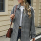 Houndstooth Button Up Dropped Shoulder Coat