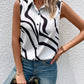 Button Up Printed Collared Neck Top