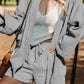 MeiMei Textured Open Front Long Sleeve Cardigan