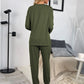 Round Neck Top and Drawstring Pants Lounge Set