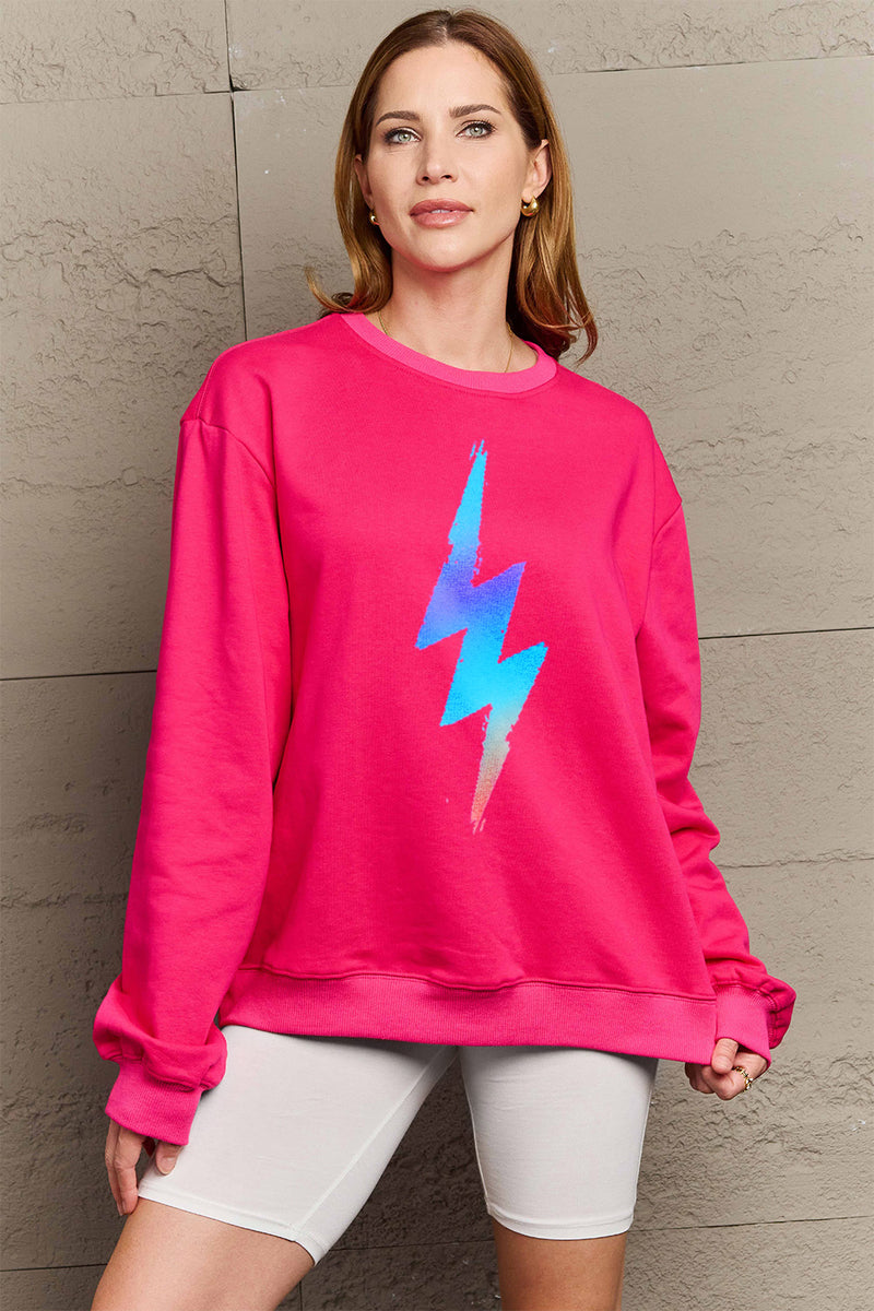 Simply Love Full Size Graphic Round Neck Sweatshirt