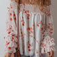 Printed Off-Shoulder Long Sleeve Blouse