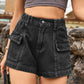 High Waist Denim Shorts with Pockets