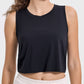 Drawstring Cutout Round Neck Active Tank