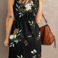 Double Take Printed Scoop Neck Sleeveless Buttoned Magic Dress with Pockets