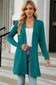 Open Front Long Sleeve Cardigan Turquoise