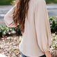 Notched Neck Long Sleeve Blouse