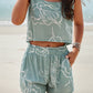 Printed Cropped Tank and Shorts Set