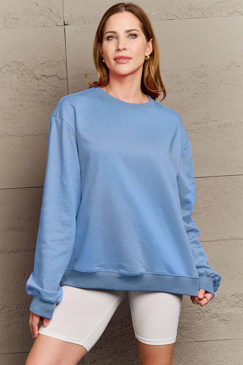 Simply Love Full Size ENJOY THE LITTLE THINGS Round Neck Sweatshirt