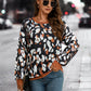 Leopard Round Neck Drop Shoulder Sweatshirt