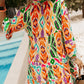 Printed Buttoned Long Sleeve Dress