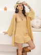 Printed Halter Neck Romper and Cover Up Set Yellow
