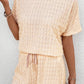 Textured Round Neck Top and Shorts Set