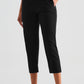 Elastic Waist Cropped Sports Pants