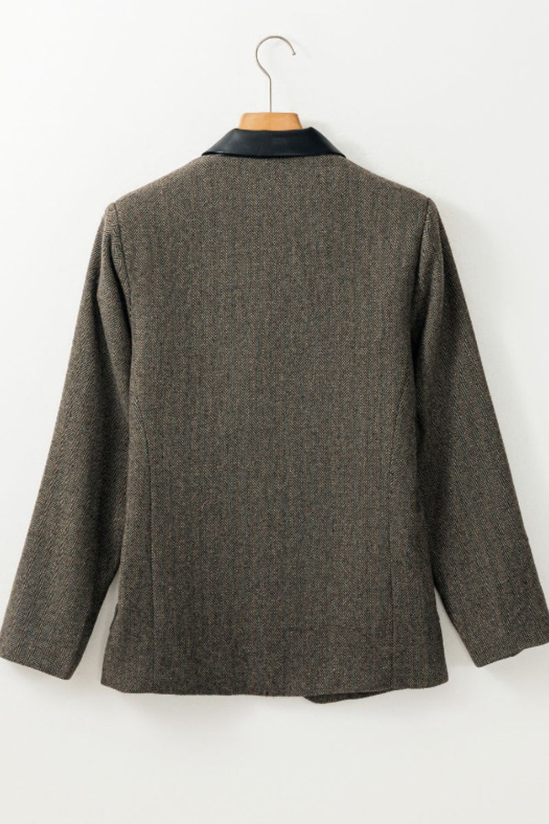 Pocketed Buttoned Long Sleeve Blazer