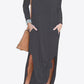 Split Long Sleeve V-Neck Maxi Dress