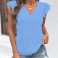 Textured V-Neck Cap Sleeve Blouse