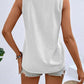 Full Size Decorative Button V-Neck Tank