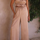 Ruffled Sleeveless Top and Wide Leg Pants Set