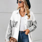 Leopard Button Up Denim Jacket