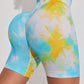 Tie-Dye Wide Waistband Sports Shorts