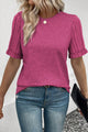 Round Neck Short Sleeve T-Shirt Hot Pink
