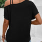 Contrast Asymmetrical Neck Short Sleeve T-Shirt