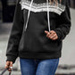 Contrast Fringe Detail Dropped Shoulder Hoodie