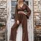 Tied Flare Sleeve Top and Pants Set