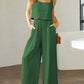 Square Neck Top and Wide Leg Pants Set