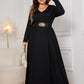 Plus Size Cutout V-Neck Long Sleeve Maxi Dress