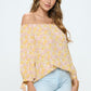 RENEE C Floral Off-Shoulder Long Sleeve Blouse