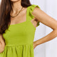 Culture Code Sunny Days Full Size Empire Line Ruffle Sleeve Dress in Lime