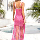 Fringe Openwork Spaghetti Strap Cover Up