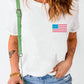 US Flag Round Neck Short Sleeve T-Shirt