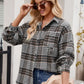 Mandy Pocketed Plaid Collared Neck Long Sleeve Shirt