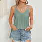 Eyelet V-Neck Double Spaghetti Straps Cami